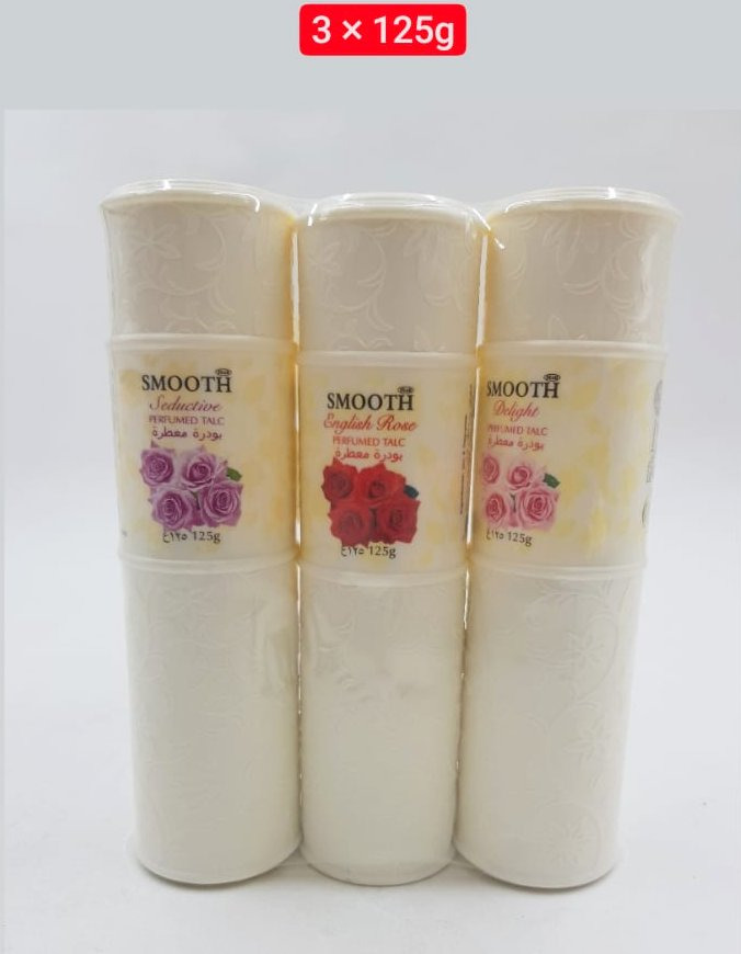 3 Pcs Bundle Smooth Perfumed Talc Seductive English Rose Delight (3X125g) (Cargo)