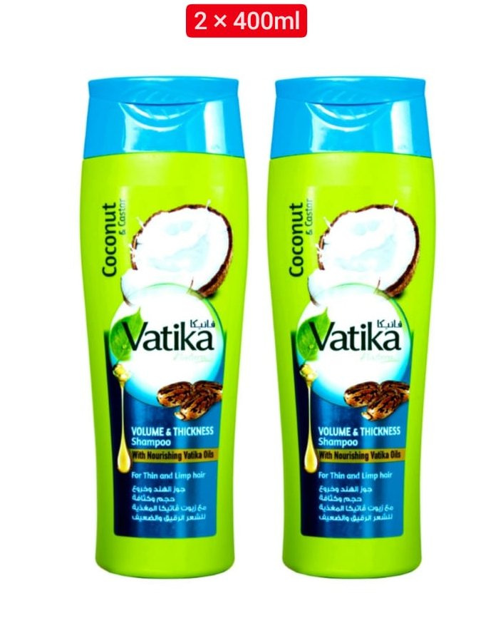 2 Pcs Bundle Vatika Volume&Thickness Shampoo (2X400ml) (Cargo)
