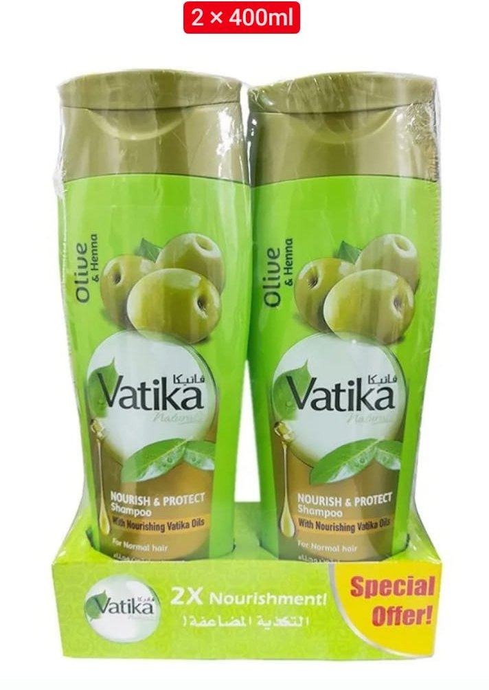 2 Pcs Bundle Vatika Nourish&Protect Shampoo (2X400ml) (Cargo)