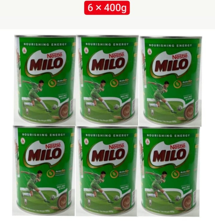 6 Pcs Bundle Nestle Milo Chocolate Malt Flavour Powder Choc Energy Beverage Drink 400g (Cargo)
