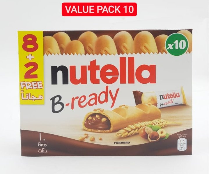 (Food) 10 Pcs Nutella B-Ready  In Biscuit Multipack (10X1 Box)  (Cargo)