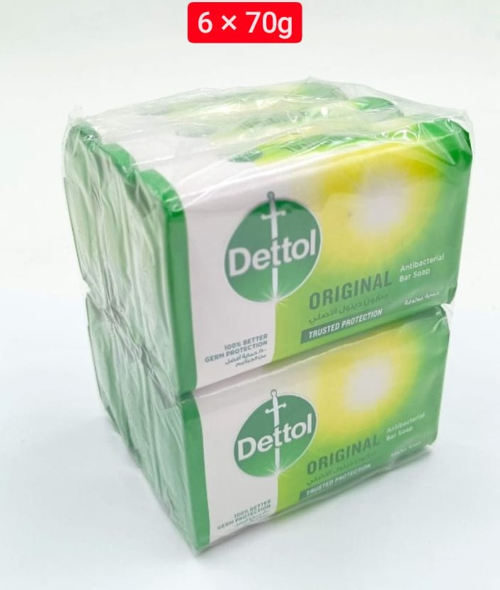 6 Pcs Bundle Dettol Original Bar Soap 70 g (Cargo)