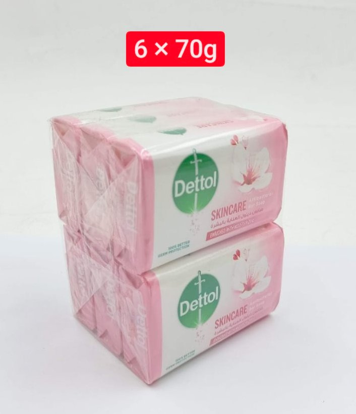 6 Pcs Bundle Dettol Skin care Bar Soap 70g (Cargo)