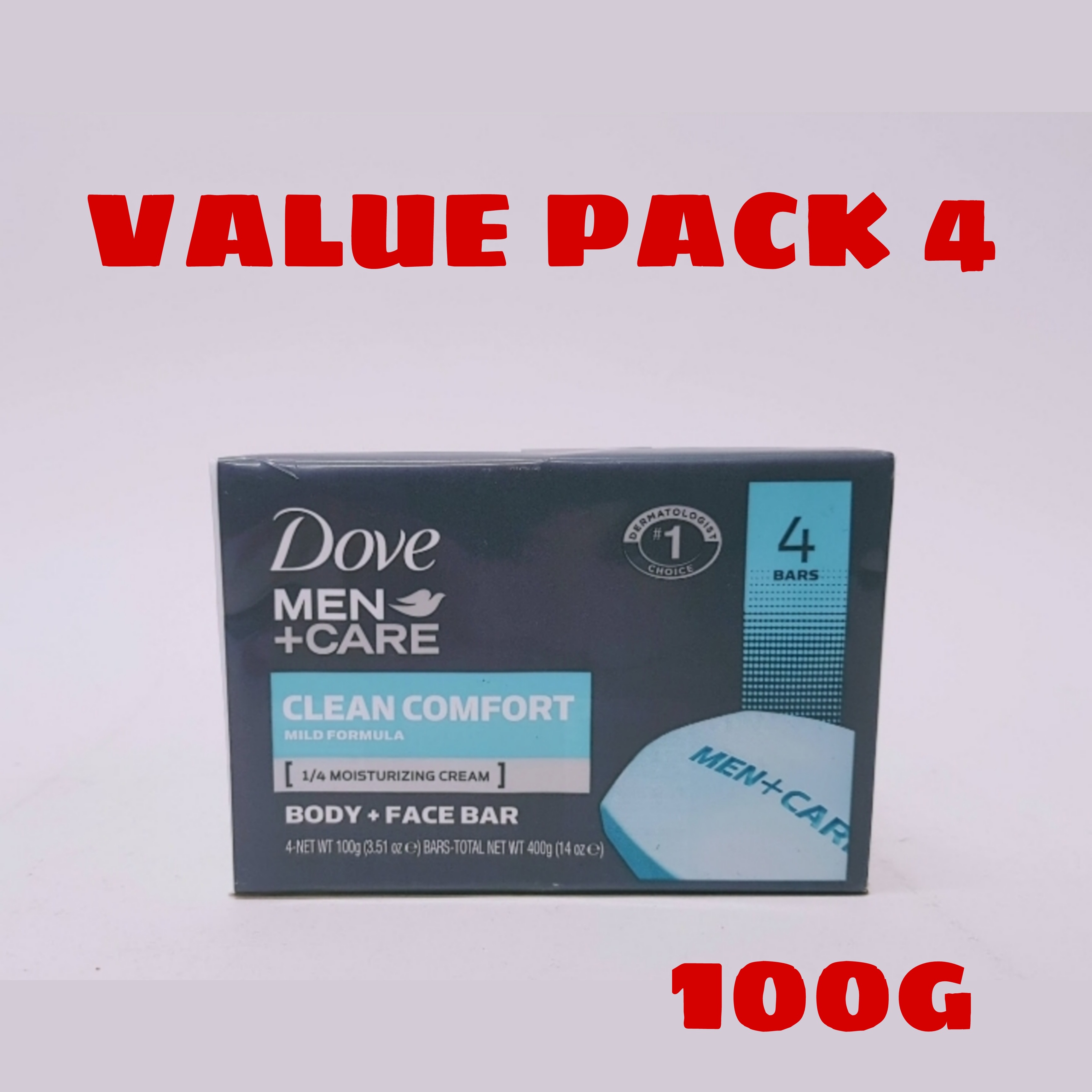4 Pcs Dove Men +Care Clean Comfort Bar Soap (4X100g)