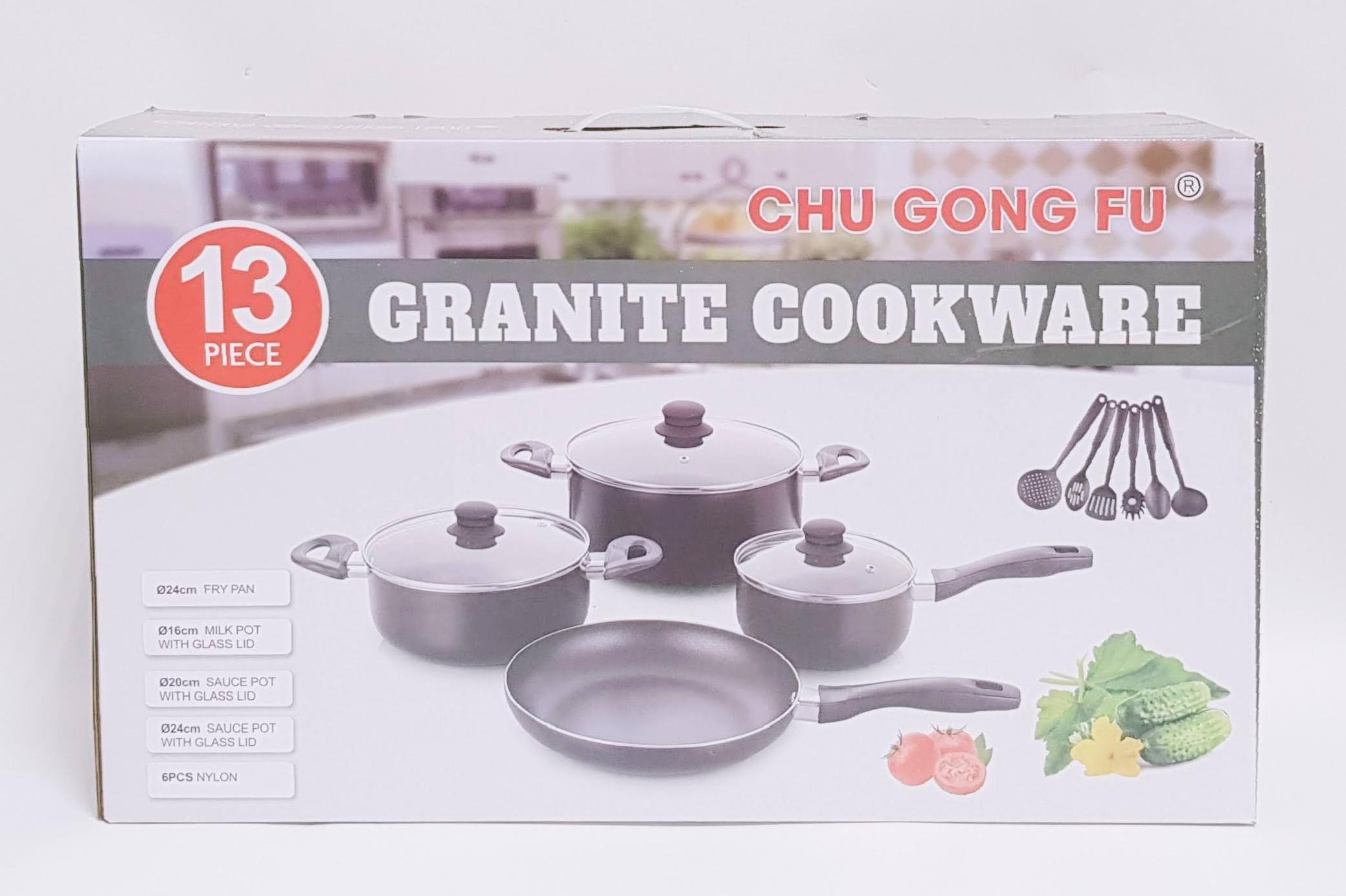 13 Piece CHU GONG FU Grantite Cookwear