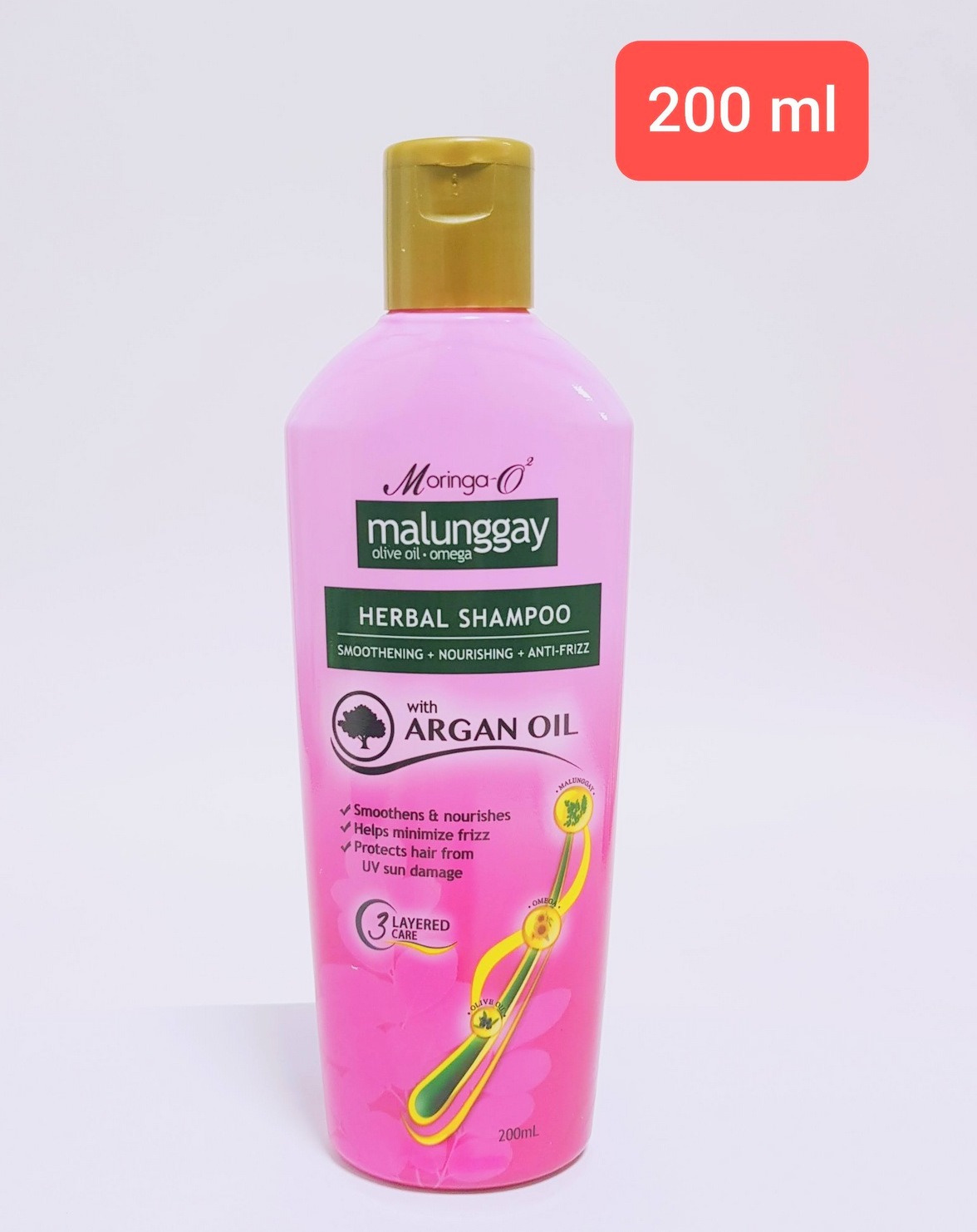 Moringa-O2 Herbal Anti-Frizz Shampoo with Argan Oil (200ml) (Cargo)