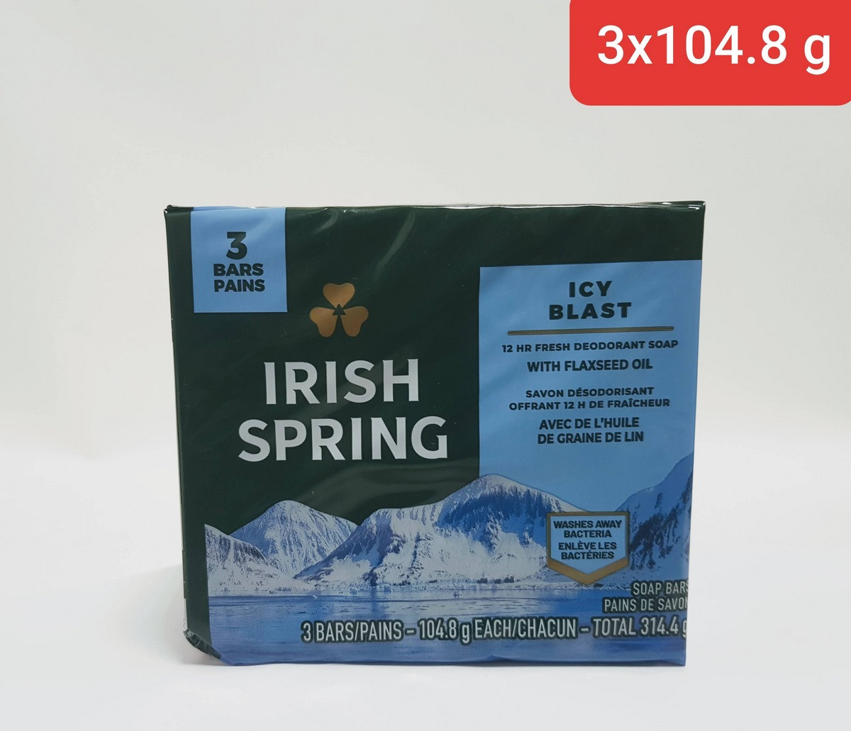 3 Pcs Irish Spring Bundle Icy Blast Bar Soap (3X104.8G )(Cargo)