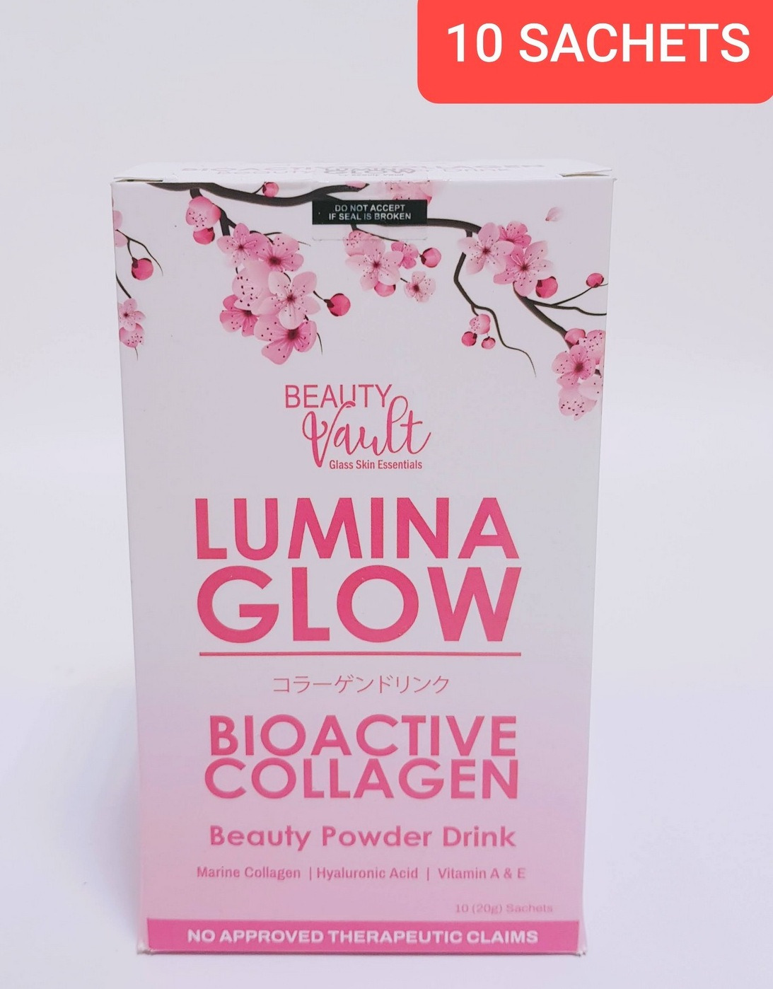 Beauty Vault Lumina Glow Bio Active Collagen Beauty Powder Drink 10 SACHETS (Cargo)