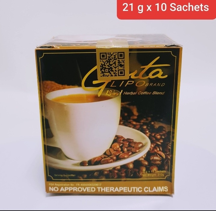 (Food) Glutalipo Gold 13 In 1 Coffee Blend 21 g ×10