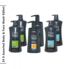 6 Pcs DOVE Men Care Extra Fresh Cool Skin Hydrating Formula Body & Face Wash (6X650 ML) [CARGO 6B]