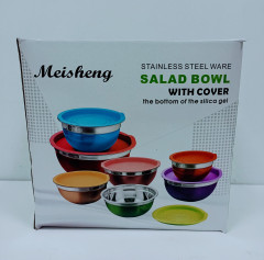 Stainless steel Ware Salad Bowl With Cover  The Bottom of the Silica Gel