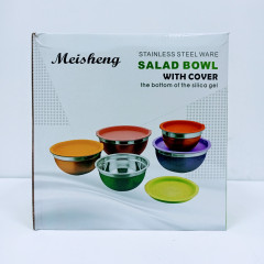 Stainless Steel ware Salad Bowl with Cover  The Bottom of the Silica Gel