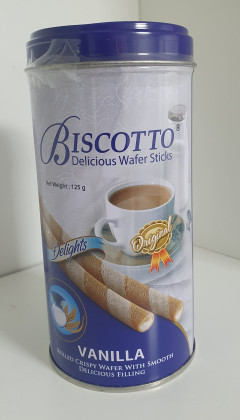 (Food) Biscotto Delicious wafer Sticks Vanilla (1X125G)