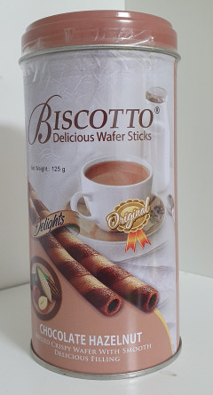 (Food) BISCOTTO DELICIOS WAFER STICKS CHOCOLATE HAZELNUT (125G)