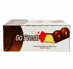 (Food) 24 Pcs GO FRESH COCOA COATED WAFER WITH MILKY CREAM (24X20G)