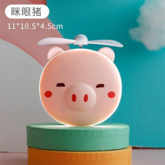 Piggy Mirror With Lamp Handheld Portable Makeup Tool