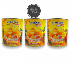 AMERICAN FRESH FRUIT COCKTAIL 3 PCS ASSORTED(3×850ML)