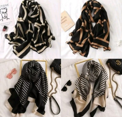 [DS] [ARRA] [48-100-0] BEACH SCARF 180x75cm STRIPES THIN SECTION SHAWL FOR WOMEN