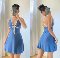 [DS][IZZA][149-150-0] DBS IRENE MINI CROSS BACK DRESS QUALITY KNIT FABRIC FITS SMALL TO MEDIUM CASUAL SEXY KOREAN DRESS