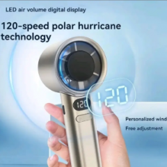 120 Wind Speed Turbo Fan M11 with LED Display High Speed Handheld USB Rechargeable Fan