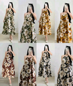 [AI31] JIRA LONG DRESS BACK TIE-COMFORTABLE WOMENSWEAR