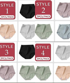 [AI32] WONDERLOVE 3PCS PACK PLUS SIZE ANTIBACTERIAL HIGH WAIST PANTIES