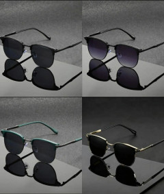 [AI36] STYLISH DUAL TONE EYEWEAR SUNGLASSES, ELEGANT BLACK&GOLD FRAME