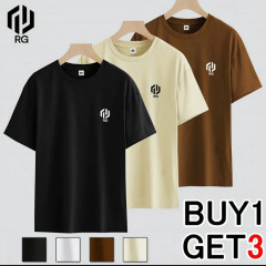 [AI42] BUY 1 GET 3 SOLID COLOR OVERSIZED MEN COTTON TSHIRT FASHIONABLE