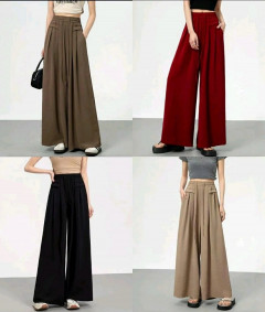 [AI43] SQUARE PANTS FOR WOMEN S-3XL SIZE MID WAIST CASUAL WIDE LEG PANTS