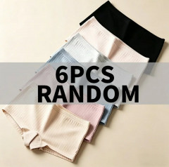 [AI48] 6PCS WOMENS SEAMLESS BOXER UNDERWEAR COTTON SPANDEX SAFETY PANTS