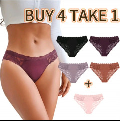 [AI49] BUY 4 TAKE 1 FINETOO LOW-WAIST SEXY LACE SEAMLESS PANTIES FOR WOMEN
