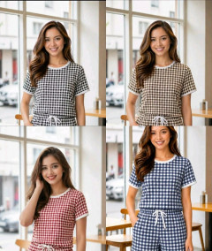 [AI54] ALEXA GINGHAM TOP AND SHORTS COORDINATES