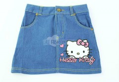 Girls Short Denim Skirt (4 To 12 Years) Brand Hello Kitty