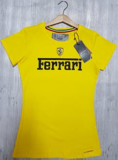 FERRARI Womens T-Shirt (YELLOW) ( S - M - L - XL) 