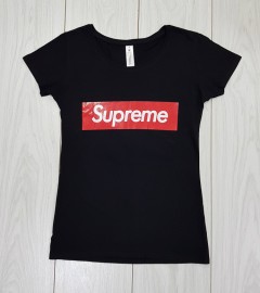 SUPREME Womens T-Shirt (BLACK) (XS - S - M - L - XL ) 
