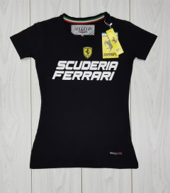 FERRARI Womens T-Shirt (BLACK) ( S - M - L - XL) 