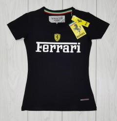 FERRARI Womens T-Shirt (BLACK) ( S - M - L - XL)