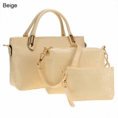 Hot Fashion Women Synthetic Leather Satchel Handbag Shoulder Bag Clutch 3PCS Casual Party Bag