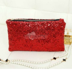 New Fashion Style Womens Sparkle Spangle Clutch Evening Bag 