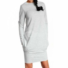 New Fashion Women Long Sleeve Casual Pullover Sweatshirt Dress