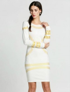 YC Zeagoo Fashion Women Sequins Long Sleeve Slim Bodycon Party Cocktail Evening Mini Dress