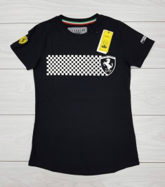 FERRARI Womens T-Shirt (BLACK) (S - M - L - XL)