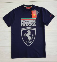 FERRARI Mens T-Shirt (NOVO) (NAVY) (S - M - L - XL - XXL)