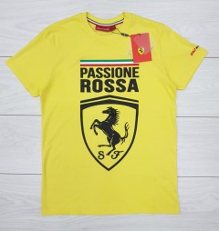 FERRARI Mens T-Shirt (NOVO) (YELLOW) (S - M - L - XL - XXL)