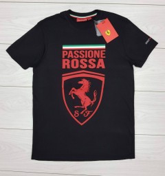 FERRARI Mens T-Shirt (NOVO) (BLACK) (S - M - L - XL - XXL)