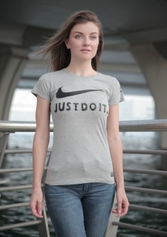 NIKE Womens T-Shirt(GRAY) ( S - M - L - XL)