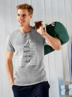 LIVERGY Mens T-Shirt (GRAY) (S - M - L - XL) 