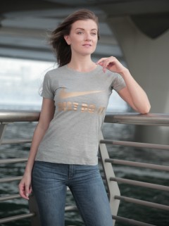 NIKE Womens T-Shirt (NOVO) (GRAY) ( S - M - L - XL)