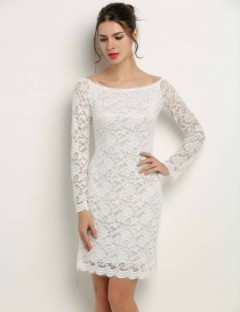 YC Stylish Ladies Women Sexy Sleeveless Off-shoulder Package Hip Bodycon Lace Slim Pencil Dress 