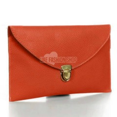 New Fashion Womens Golden Chain Envelope Purse Clutch Synthetic Leather Handbag Shoulder Bag Dinner Party 